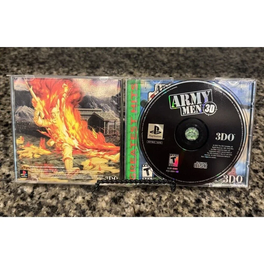 Army Men 3D (Sony PlayStation 1 PS1, 1999) Disc ManualTested Greatest Hits Green
